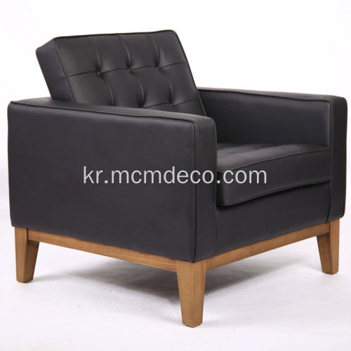 Knoll 스타일 나무 프레임 패브릭 단일 소파